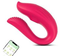 vibratore Mutandine sexy per clitoride con APP e vibratore per clitoride a forma di U remoto che indossano giocattoli sessuali per adulti per clitoride Per Donne (controllo APP rosso)