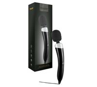 vibratore nero con silicone vaginale e stimolatore di clitoride per donna black