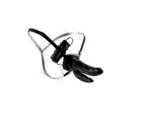 vibratore nero doppio penetrazione vaginale anale strap on dildo indossabile