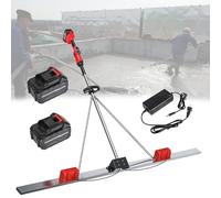 Vibratore per calcestruzzo Kit vibrante per massetto, macchina vibrante per massetto elettrico senza fili, raschietto per senza fili 1,8 m/2 m, 6000 mA, 48 V, st