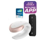 Vibratore per coppia in silicone massaggiatore vaginale anale Double Love White