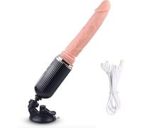 Vibratore per dildo con ventosa, 25,4 cm, realistico, 9 modalità di vibrazione e 7 velocità di spinta, giocattolo sessuale in silicone impermeabile ricaricabile USB per donne e coppie