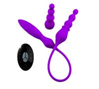 Vibratore per la coppia in silicone plug doppio a sfere vibrante vaginale anale