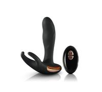 Vibratore per prostata dildo realistico anale per uomo con telecomando nero