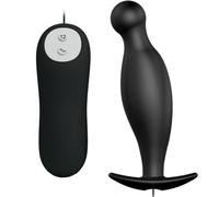 Vibratore punto g a 12 velocità in silicone e plug anale, Lunghezza 140 mm, Larghezza 100 mm, Profondità 40 mm, Dipartimento DONNE, Colore Nero