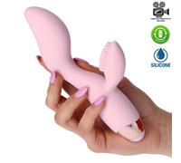 Vibratore vaginale rabbit in silicone doppio fallo vibrante stimola clitoride