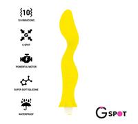 Vibratore punto G ricaricabile Gavyn G-SPOT giallo silicone, Larghezza 90 mm, Lunghezza 270 mm, Profondità 55 mm, Dipartimento DONNE, Poids 0.185 Kg, Colore Giallo