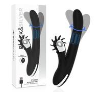 Vibratore Rabbit Black&Silver Bunny Storm - Rotante Multifunzione