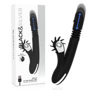 Vibratore Rabbit Black&Silver Vibra - Silicone, Multifunzione