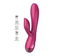Vibratore rabbit doppio dildo fallo vibrante stimolatore clitoride ricaricabile