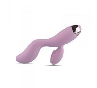 Vibratore rabbit doppio dildo liscio vaginale e clitoride in silicone fallo rosa