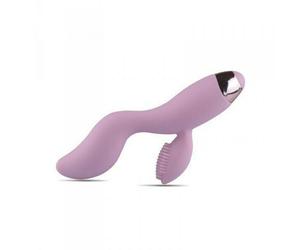 Vibratore rabbit doppio dildo liscio vaginale e clitoride in silicone fallo rosa
