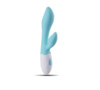 Vibratore rabbit doppio realistico fallo vibrante vaginale blu stimolatore per c