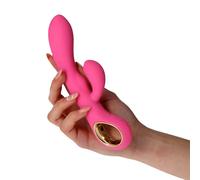 Vibratore vaginale rabbit dildo doppio vibrante stimolatore clitoride in silicon