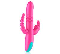 Vibratore Rabbit Happy Loky Donald Compatibile con Watchme Rosa
