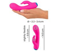 Vibratore Ricaricabile Impermeabile con Stimolatore Clitorideo "Coniglietto" (Rosa)