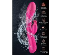 Vibratore Rabbit lusso Royals Divine Metal Pink 22,5 cm warm tecnology 6 + 14 funzioni