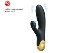 Vibratore Rabbit Pretty Love Smart Naughty Succion nero e oro