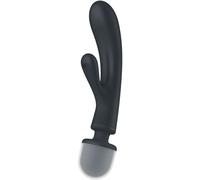 Vibratore rabbit Satisfyer Triple lover con testina wand massager nero/grigio