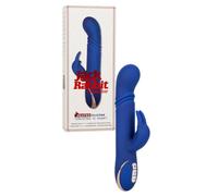 vibratore rabbit stimolatore vibromassaggiatore in silicone riscaldante blu