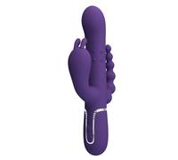 Vibratore Rabbit Tripla Stimolazione silicone vaginale ano clitoride