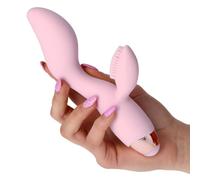 Vibratore vaginale rabbit in silicone doppio fallo vibrante stimola clitoride
