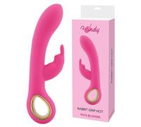 Vibratore rabbit vaginale con stimolatore clitoride fallo dildo in silicone pink