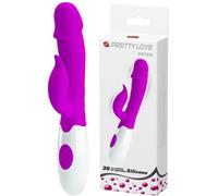 Vibratore Rabbit Viola Silicone 30 Vibrazioni Doppio Motore Clitoride Punto G