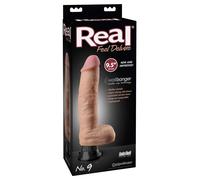 Real Feel Deluxe No.9 - vibratore realistico con testicoli (naturale)