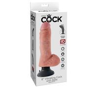 Vibratore realistico con ventosa dildo fallo vibrante king cock 8 vaginale anale