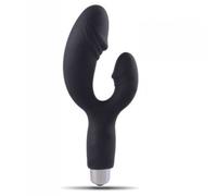 Vibratore realistico doppio nero dildo fallo vibrante vaginale per punto G in si