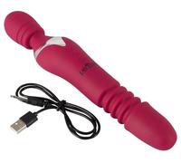 Vibratore realistico doppio stimolatore vaginale wand ricaricabile in silicone