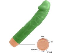 Vibratore Realistico Vagina Anale 22,5 m Verde Morbido Fallo Dildo Uomo Donna