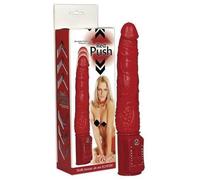 VIBRATORE ROSSO CON VENE FALLO REALISTICO IN SILICONE DILDO VIBRANTE A SPINTA
