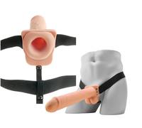 Vibratore strap on maxi dildo vibrante vaginale anale fallo grande con cintura