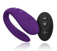 Vibratore telecomandato Intense bruno partner double pleasure viola