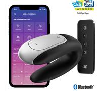 Satisfyer 'Double Fun Connect App', 9,5 cm, con app, colore:nero