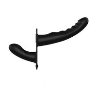 Vibratore indossabile doppio Dual Vibrating Silicone Ribbed Strap-On Adjustable