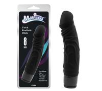 Vibratore Vaginale Anale Ano Clitoride Realistico Nero Dildo Impermeabile 19,5cm