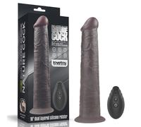 VIBRATORE FALLO REALISTICO RICARICABILE MARRONE MULATTO CON TELECOMANDO SILICONE