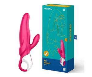 Vibratore vaginale clitoride rabbit doppio fallo vibrante in silicone realistico