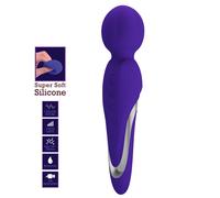 Vibratore Vaginale Donna Massaggiatore Wand Testa Morbida Impermeabile Viola USB