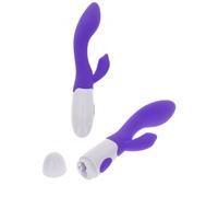 Vibratore rabbit in silicone doppio dildo vaginale clitoride vibrante per donna