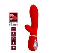 Vibratore Vaginale Rabbit Stimolazione Doppia Clitoride PuntoG Morbido USB Rosso