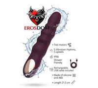 Vibratore vaginale Ribbed Power Vibe 21,5 cm 2 motori silicone morbido USB IPX6