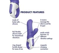 vibratore vaginale rubbit doppia stimolazione clitoride in silicone rosa donna