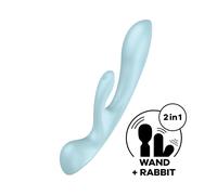 Vibratore Vaginale Stimolatore Donna Rabbit Wand Clitoride Punto G Silicone Blu