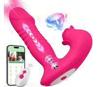 Vibratoreper donna professionale Sex toys,succhia clotoride per donna Grandi Vibratore Sexytoysys Donna Wireless 9 * 9 modalità Vibratori Sex toys(rosa rossa-6)