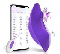 Vibratoreper Donna Punto G Squirting Sex-Toys, Vibratori Farfalla succhia clitoride Ovetto Vibrante Telecomando 9 Modalità di Vibrazione & Succhia & APP Control usare Massaggio muscolare-wp43