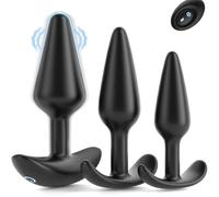 Vibratori Anali Set di 3, Plug Anale da Donna 12 Modalità Vibratore Uomo Massaggiatore Prostata per Uomini Stimolatore, Sexy Toys Sessuali per Donna, Silicone, Comando a Distanza